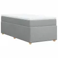cadre de lit avec matelas Gris clair 100x200cm Tissu