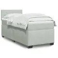 cadre de lit et matelas Gris clair 90x200 cm Velours