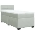 cadre de lit et matelas Gris clair 90x200 cm Velours