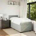 cadre de lit et matelas Gris clair 90x200 cm Velours