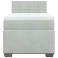cadre de lit et matelas Gris clair 90x200 cm Velours