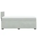 cadre de lit et matelas Gris clair 90x200 cm Velours