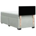 cadre de lit et matelas Gris clair 90x200 cm Velours