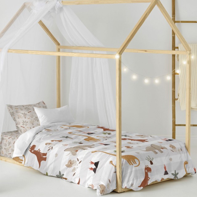 Dekbedovertrek set HappyFriday Moshi Moshi Dino Family Multicolour Bed