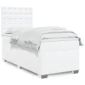 cadre de lit avec matelas Blanc 100x200cm Similicuir