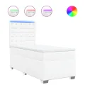cadre de lit avec matelas Blanc 100x200cm Similicuir