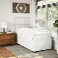cadre de lit avec matelas Blanc 100x200cm Similicuir