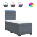 cadre de lit et matelas Gris foncé 90x200 cm Velours