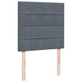 cadre de lit et matelas Gris foncé 90x200 cm Velours