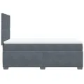 cadre de lit et matelas Gris foncé 90x200 cm Velours