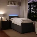 cadre de lit et matelas Gris foncé 90x200 cm Velours
