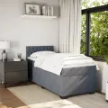 cadre de lit et matelas Gris foncé 90x200 cm Velours