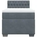 cadre de lit et matelas Gris foncé 90x200 cm Velours