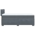 cadre de lit et matelas Gris foncé 90x200 cm Velours