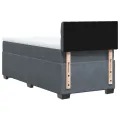 cadre de lit et matelas Gris foncé 90x200 cm Velours