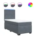 cadre de lit et matelas Gris foncé 90x200 cm Velours