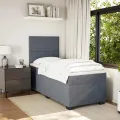 cadre de lit et matelas Gris foncé 90x200 cm Velours