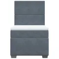 cadre de lit et matelas Gris foncé 90x200 cm Velours