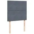 cadre de lit et matelas Gris foncé 90x200 cm Velours