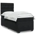 cadre de lit avec matelas Noir 90x200 cm Velours