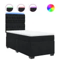 cadre de lit avec matelas Noir 90x200 cm Velours