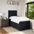 cadre de lit avec matelas Noir 90x200 cm Velours