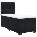 cadre de lit avec matelas Noir 90x200 cm Velours