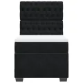 cadre de lit avec matelas Noir 90x200 cm Velours
