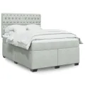 cadre de lit et matelas Gris clair 140x200cm Velours