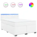 cadre de lit avec matelas Blanc 140x200cm Similicuir