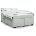 cadre de lit et matelas Gris clair 160x200cm Velours