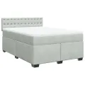 cadre de lit et matelas Gris clair 160x200cm Velours