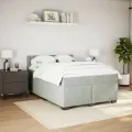 cadre de lit et matelas Gris clair 160x200cm Velours