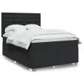 cadre de lit avec matelas Noir 140x200 cm Similicuir