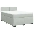 cadre de lit et matelas Gris clair 140x200cm Velours