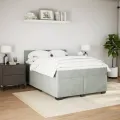 cadre de lit et matelas Gris clair 140x200cm Velours