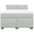 cadre de lit et matelas Gris clair 140x200cm Velours