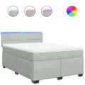 cadre de lit et matelas Gris clair 140x200cm Velours