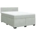 cadre de lit et matelas Gris clair 140x200cm Velours