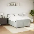 cadre de lit et matelas Gris clair 140x200cm Velours