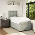 cadre de lit et matelas Gris clair 90x200 cm Velours