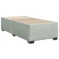 cadre de lit et matelas Gris clair 90x200 cm Velours