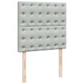 cadre de lit et matelas Gris clair 90x200 cm Velours