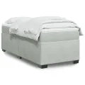 cadre de lit et matelas Gris clair 90x200 cm Velours