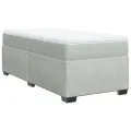cadre de lit et matelas Gris clair 90x200 cm Velours
