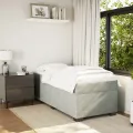 cadre de lit et matelas Gris clair 90x200 cm Velours