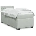 cadre de lit et matelas Gris clair 90x200 cm Velours