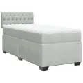cadre de lit et matelas Gris clair 90x200 cm Velours