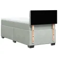 cadre de lit et matelas Gris clair 90x200 cm Velours
