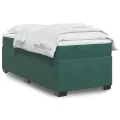 cadre de lit avec matelas Vert foncé 90x200 cm